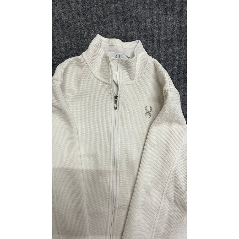 Spyder Sweater Jacket Womens XL White Core Full Zip Mock Neck Performance Fleece